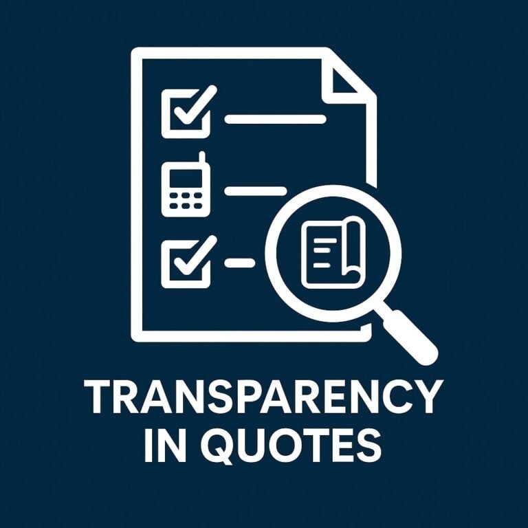 Itemized quote showing included services and features in a lift project