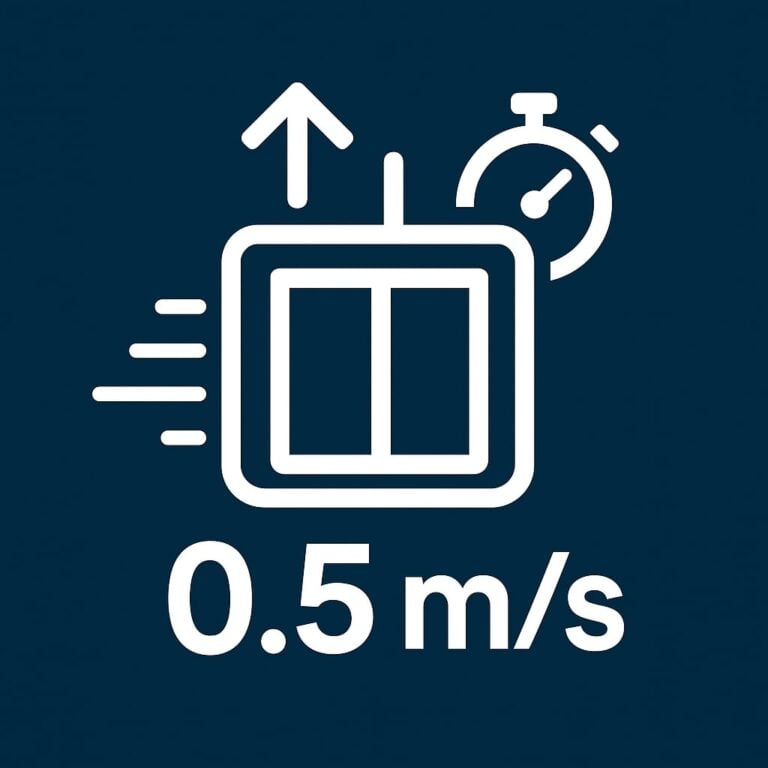 Modern home elevator in motion demonstrating smooth and fast operation