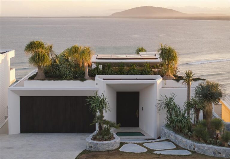 The Solstice exterior, HIA 2025 winner by Futureflip, above Seven Mile Beach with ocean views.
