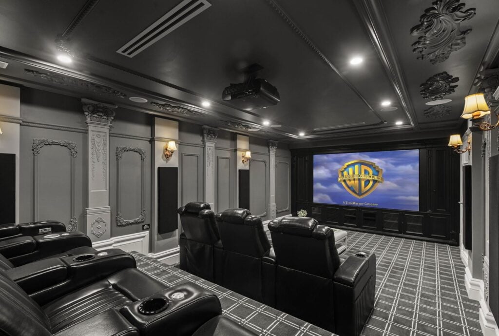 Private cinema room in Balwyn luxury residence