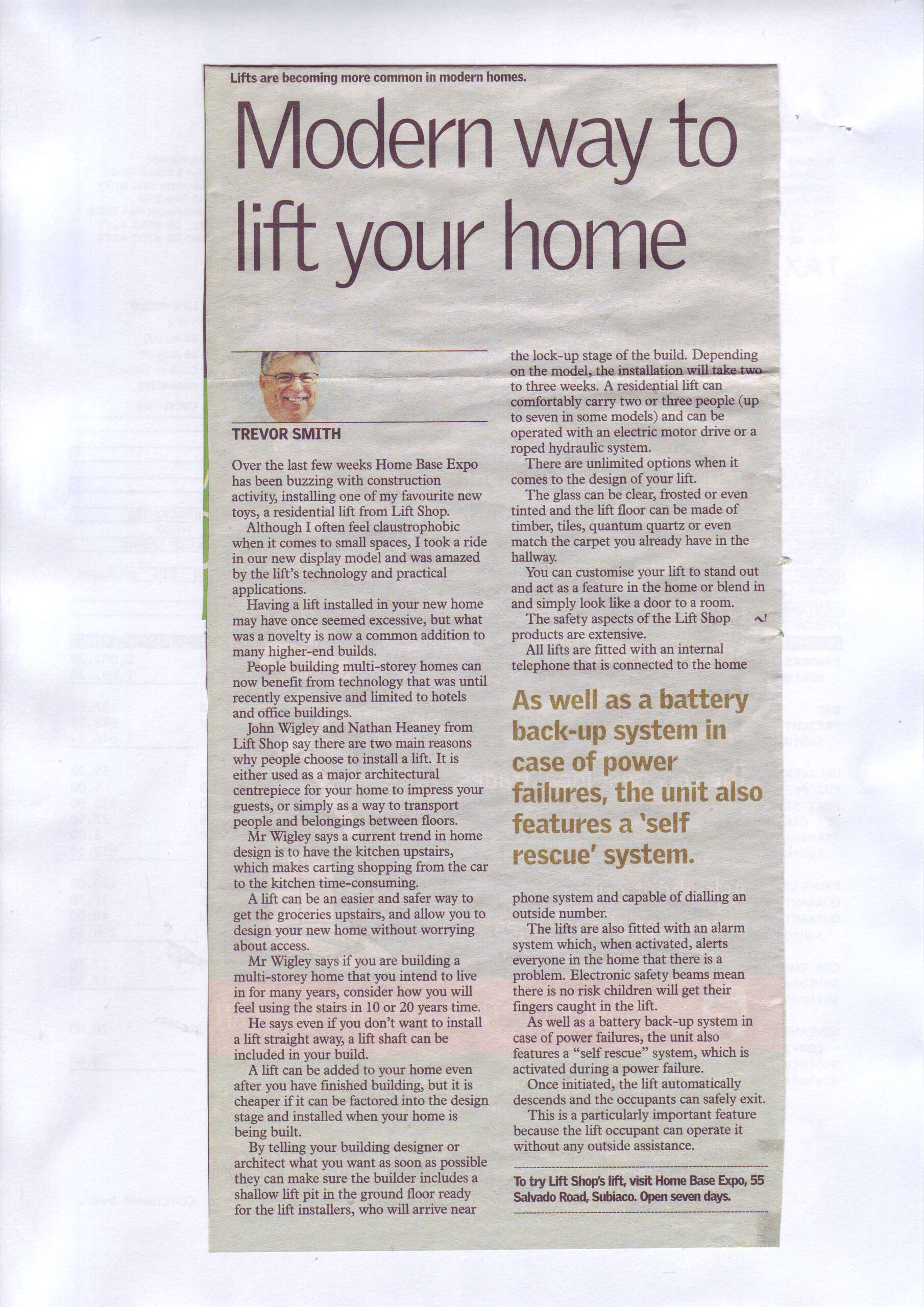 The West Australian, Modern way to lift your home, 2009