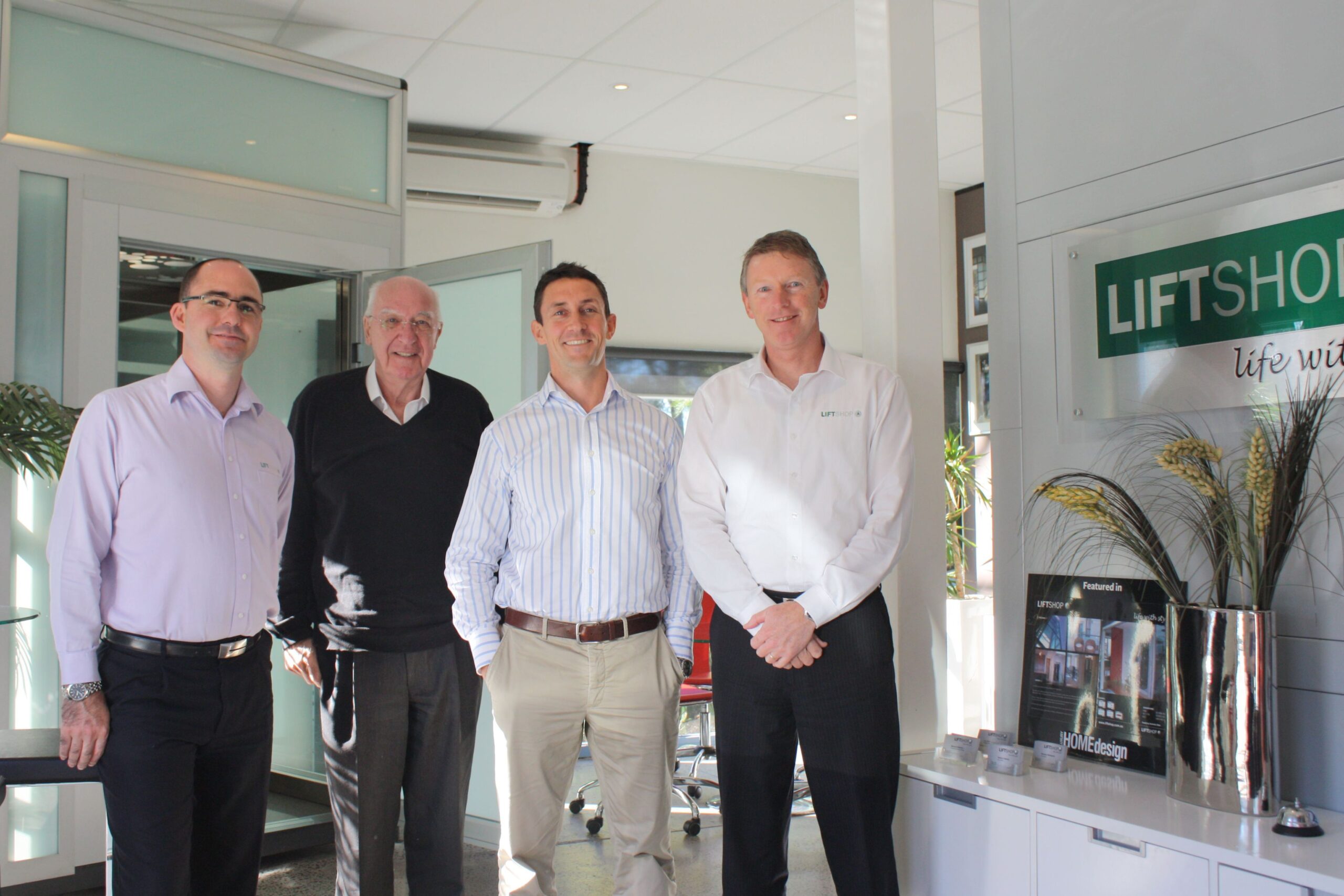 The Lift Shop team in the showroom, 2015