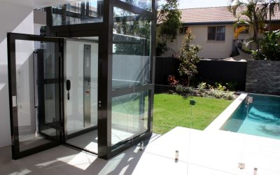 Outdoor Lift Shop residential home lift installed on the exterior of an Australian home